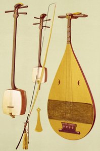 Ein Shamisen, ein Kokyu und ein Biwa, Japanisch, aus 