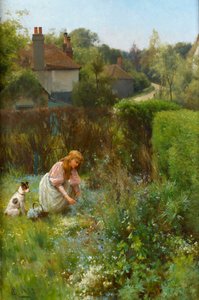 Wildblumen pflücken in der Hecke, 1895