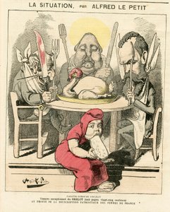 Titelblatt von „Le Grelot“, Nummer 47, Satirisch in Farben von Alfred Le Petit