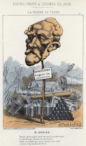 Die Kartoffel: Karikatur über Dorian - Ill. vom 20.01.1871 in „Blumen, Früchte und Gemüse des Tages“