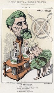 Salate: Karikatur über Joigneaux - ill. vom 18.03.1871 in „Blumen, Früchte und Gemüse des Tages“