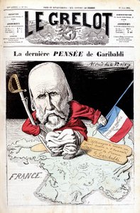 Der letzte Gedanke von Garibaldi. Karikatur in Le bell