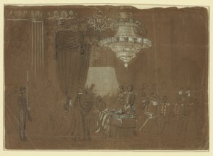Trauerfeier für Col. Ellsworth im Ostzimmer des Weißen Hauses von Alfred R. Waud