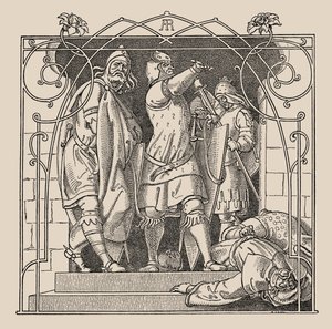 Die Nibelungen. Wie sie die Toten aus der Halle warfen, 1840-1841 von Alfred Rethel