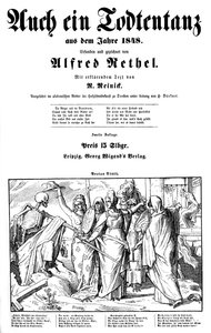 Totentanz 1848: Der Tod wird zur Erde geschickt von Alfred Rethel