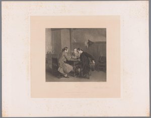 Interieur mit drei rauchenden Männern an einem Tisch