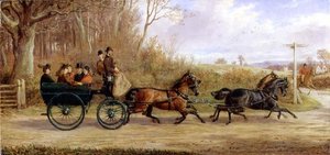 Eine Kutsche und vier Pferde auf dem Weg zu einem Treffen