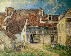 Bauernhof in Saint Mammes von Alfred Sisley