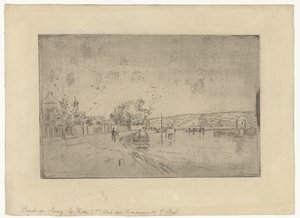 Ansicht des Flusses Loing mit Booten vom Ufer aus von Alfred Sisley
