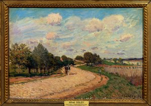 La route de Mantes Gemälde von Alfred Sisley (1839-1899) 1874 Paris, Musée du Louvre von Alfred Sisley