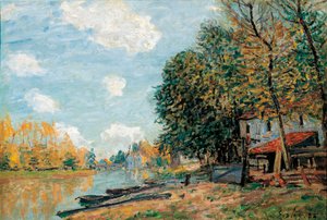 Moret, die Ufer des Flusses Loing von Alfred Sisley