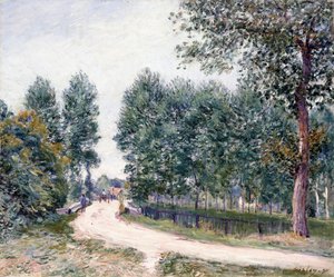 Die Straße von Saint-Mammes - Am Morgen von Alfred Sisley