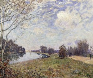 Die Themse bei Hampton Court, East Molesey, 1874 von Alfred Sisley