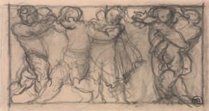 Gruppe von Putten (Entwurf für ein Fries?) von Alfred Emile Stevens