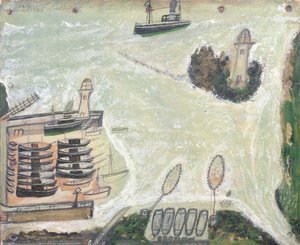 Hafen von St. Ives und Godrevy-Leuchtturm, c.1930