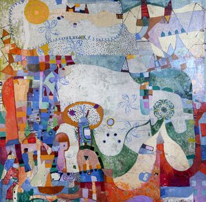 Verspielte Patchwork-Stadt
