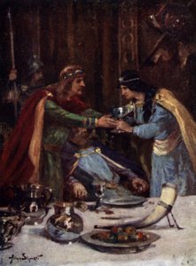 Vergiftung von König Aethelbert II. von East Anglia durch Cynethryth, die Frau von Offa II. von Mercia, 794 von Allan (after) Stewart