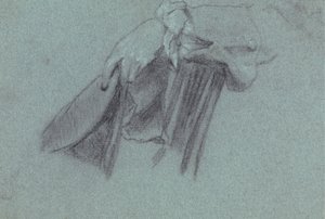 Studie einer Hand, die einen Hut hält