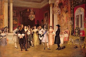 William Penn (1644-1718) erhält die Charta von Pennsylvania von König Karl II. von England