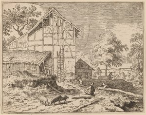 Hütte mit zwei Leitern, wahrscheinlich ca. 1645-1656 von Allart van Everdingen