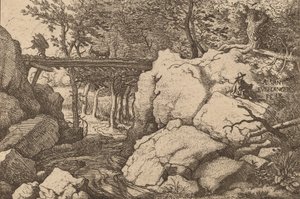 Ziege auf einer kleinen Brücke