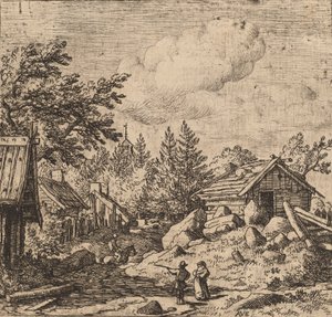 Hamlet auf bergigem Gelände, wahrscheinlich ca. 1645-1656 von Allart van Everdingen