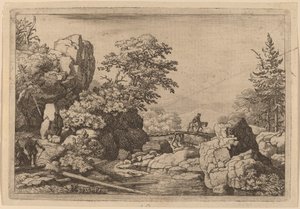 Reiter auf einer Brücke von Allart van Everdingen