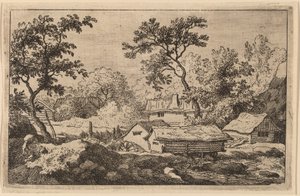 Mühle unter einem Wasserfall