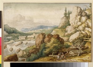 Landschaft mit drei Reitern