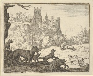 Renard verlässt mit dem Dachs, 1650-75 von Allart van Everdingen