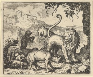 Renard wird vom Wolf und mehreren Tieren beschuldigt, 1650-75 von Allart van Everdingen