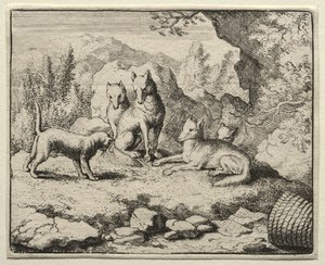 Reineke Fuchs: Die Katze ruft Reineke vor Gericht von Allart van Everdingen