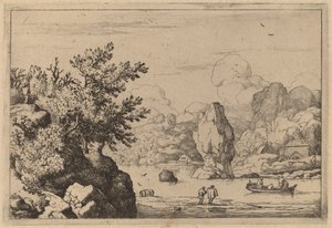 Felsen in der Mitte eines Flusses, wahrscheinlich ca. 1645-1656 von Allart van Everdingen