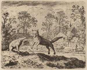 Der Dachs verhängt eine Buße über Reynard, wahrscheinlich um 1645-1656 von Allart van Everdingen