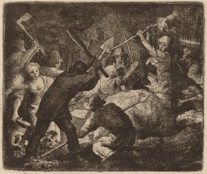 Der von den Bauern angegriffene Bär, wahrscheinlich ca. 1645-1656