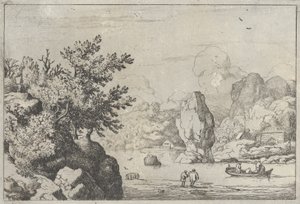 Der Felsen in der Mitte des Flusses, 17. Jahrhundert von Allart van Everdingen
