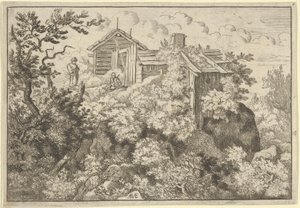 Die drei Hütten auf dem Hügel, 17. Jahrhundert von Allart van Everdingen