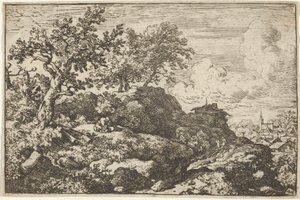Die zwei Bauern sitzen auf dem Hügel, 17. Jahrhundert von Allart van Everdingen