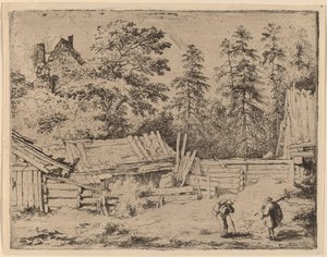 Drei Hütten von Allart van Everdingen