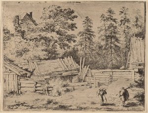 Drei Hütten von Allart van Everdingen