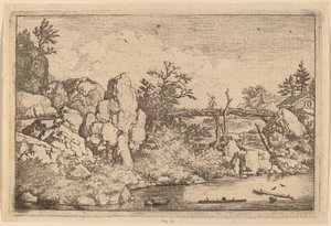 Zwei Baumstämme im Wasser, wahrscheinlich um 1645-1656 von Allart van Everdingen