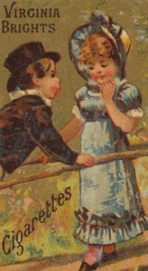 Aus der Serie Mädchen und Kinder N64 zur Förderung von Virginia Brights Zigaretten für Allen &..., 1886