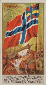 Norwegen, aus Flags of All Nations, Serie 1 N9 für Allen & Ginter Zigarettenmarken, 1887