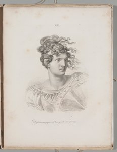 Kunst der Lithographie: Kopf einer Amazone, Platte XIV