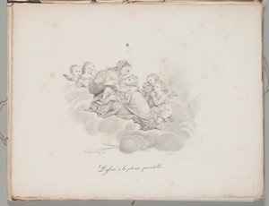 Die Kunst der Lithographie: Madonna und Kind auf den Wolken, Platte II