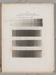Die Kunst der Lithographie: Tönungsproben, Platte XVI von Alois Senefelder