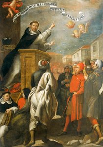 Der heilige Vinzenz Ferrer predigt den jungen Leuten von Salamanca von Alonso Antonio Villamor