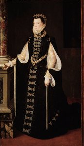 Porträt von Elisabeth von Frankreich oder Isabelle von Valois, Königin von Spanien von Alonso Sánchez Coello