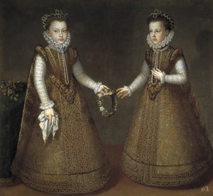 Die Infantinnen Isabel Clara Eugenia 1566-1633 und Catherine Michelle von Spanien 1567-1597, ca. 1575