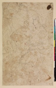 Figurenstudien mit kniender Frau im Profil, verso, 17. Jahrhundert von Alonso del Arco